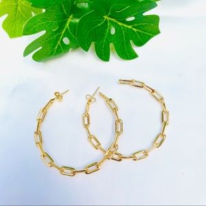 Paper Clip Link Hoops